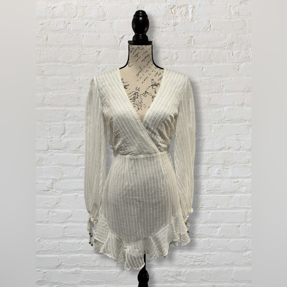 NWT | Saints Secrets | White V-Neck Tiered Ruffle Mini Dress | Size S